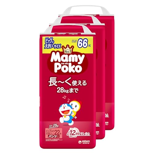 パンツ ビッグより大きいサイズマミーポコ パンツ ドラえもん オムツ13~28kg66枚22枚×3〔ケース品〕