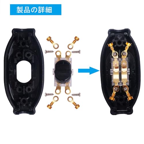 防水アプライアンススイッチ AC 250V 3A ON/OFF IP65 スイッチ 防水 高耐久 耐候性 インラインコード ロッカースイッチ ラ