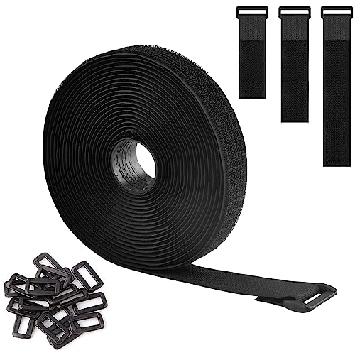 Azarxis マジック結束バンド 20mm 25mm バックル付き 結束テープ 荷締めベルト 固定ベルト 結束マジックテープ バンド 面ファス