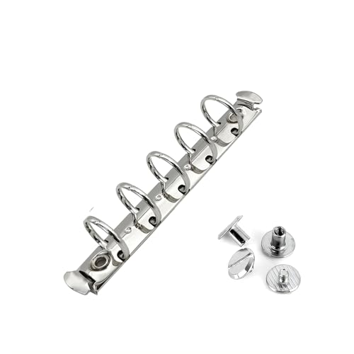 Virtarlux M5 多穴式リング バインダー金具 背なしタイプ 5穴M5-5-15/1515mm×130mm リング内径15mm 鉄..