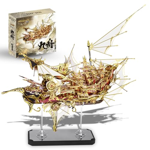 Piececool ピースクール 立体パズル 金属製 九舟きゅうしゅ 古代戦艦 スタンド付き 3dパズル 組み立て..