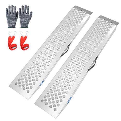 LIEKUMM バイク スロープ 2本 長さ120cm 耐荷重600kg スチール製 バイク ラダーレール 滑り止め 耐久 A..