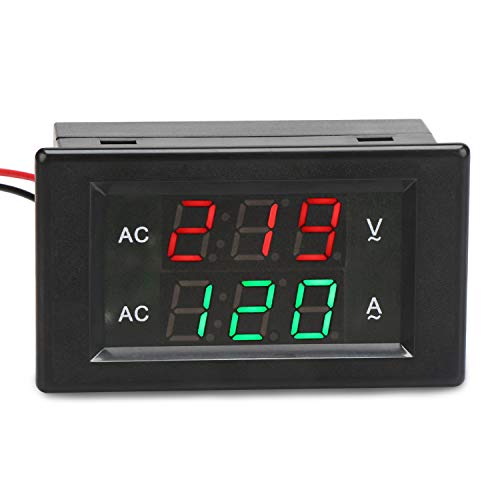 Rakuten - DROK 0.39’LED マルチメータ AC 500V 200A デュアル表示させる電圧計電流計 AC電圧計パネル電流計付き 2線式デジタル電