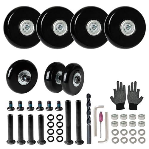 スーツケースキャスター交換キット 車輪補修キット 静音タイヤ スムーズ ホイール 50mmX14mm 4個セット..