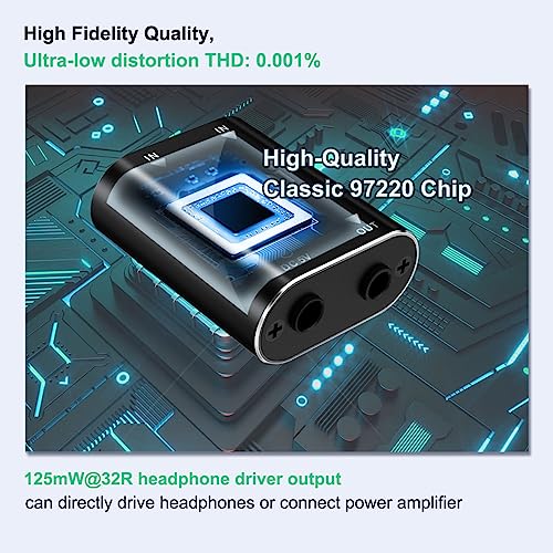 Cooidea 2チャンネルステレオオーディオミキサー - 金属製シェル、AUXインターフェース対応 2イン1アウト ミニステレオサウンドミキサ