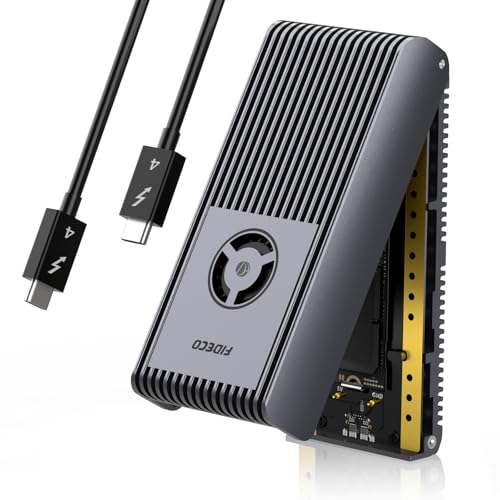 FIDECO 40Gbps M.2 NVMeエンクロージャ M.2 SSD 外付けケース 超高速 冷却ファン付きUSB4 NVMe SSDエンク