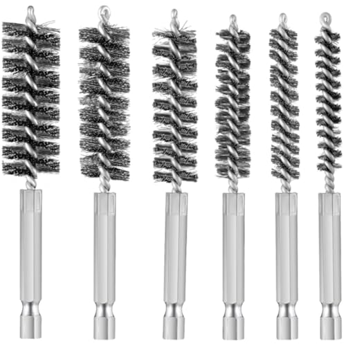 ワイヤーブラシ 真鍮ブラシ 六角軸ネジリブラシ ドリル ブラシ 筆型 研磨用具 サビ落とし 電動ドリル用..