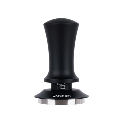 watchget タンパー エスプレッソメーカー コーヒー タンパー 埋立圧器 校正済みタンパー 30lb 定圧スプリング フラットベース エス