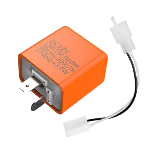 YIXINLYMY バイク ウインカーリレー 2ピン 12V フリッカ circul速度調整リレーとハーネス）1セット オレンジ