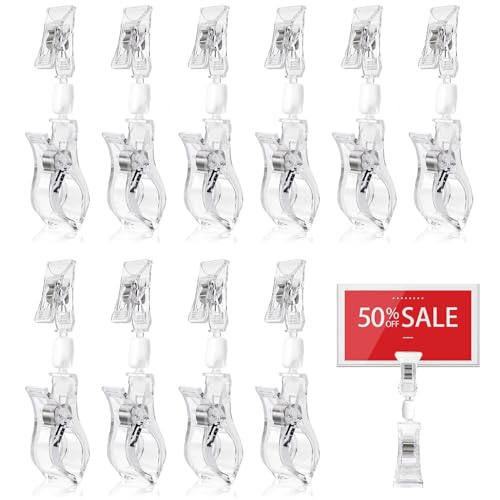 PAVIKE ポップクリップ クリップホルダー10個セット 業務用 クリップホルダー POP クリップ 値札 スタ..