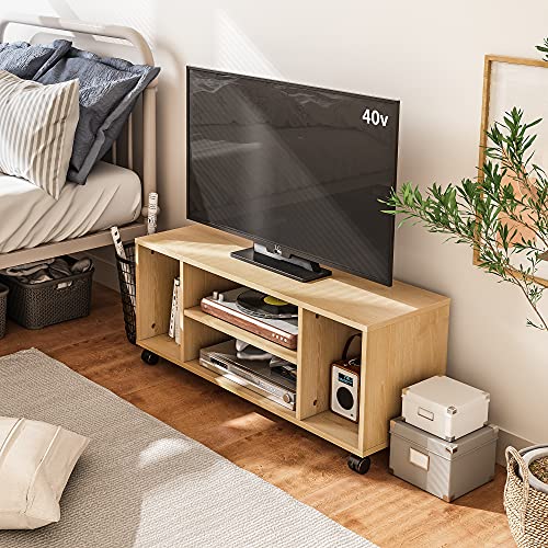 DEVAISE テレビ台 テレビボード ローボード tv台 キャスター付き tvボード 移動便利 40インチまで対応 コーナー 幅90cm コン [2]