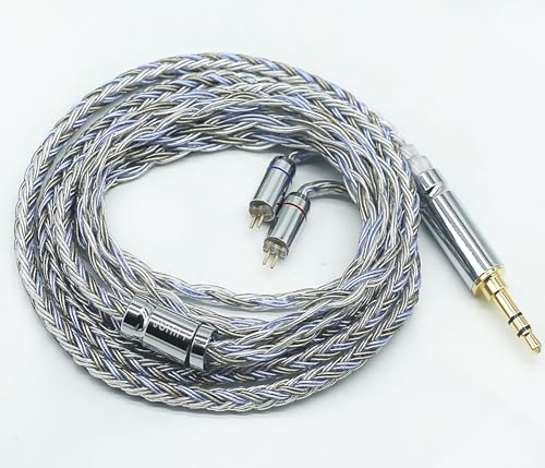 JSHiFi-Warrior2pin3.5mmリケーブル 16芯銀メッキ ケーブル 3.5mmイヤホンアップグレードケーブル フラット2pinイ