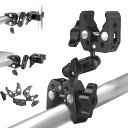 JEBUTU ダブルスーパークランプ カメラマウント ボールヘッド マジックアーム 360°回転 角度調整 蟹バサミクランプ ダブルクランプ 緩