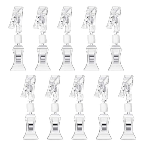 クリップホルダー 値札 スタンド 回転可能 ディスプレイ サインホルダー POP クリップ 値札 プラスチッ..