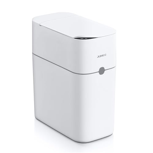 Dustbins - JUDRDO センサー式 自動 ゴミ箱 10L 防水 消臭 電池式 タッチレス 自動開閉 トイレ 浴室 洗面所 寝室 キッチン おしゃれ 蓋付き