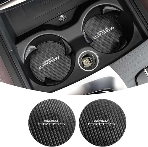 カローラクロス 専用 カップ マット 車 厚型 ドリンクポケットマット 両面にも炭素繊維質感 カローラ クロス COROLLA CROSS ZS