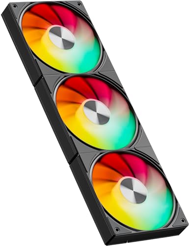 upHere PCケースファン 360mm 連結型 5V3ピンARGB pc冷却 12cm cpuファン 4ピン デイジーチェーン対応 ..