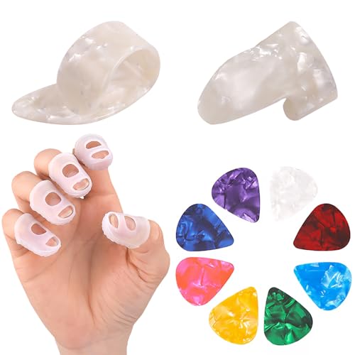 13個入り/-/-・セット内容：サムピック×1枚、フィンガーピック×1枚、指サック×5個、セルロイドギターピック6種類の厚さバリエーション×6枚。・初学者に適しています：初心者の方から上級者の方まで幅広くご利用いただけます。・6種類の厚さのギターピック：厚さの異なるギターピックは、それぞれ異なる音色を生み出し、厚さは0.46/0.71/0.81/0.96/1.2/1.5mmで、色はランダムに選ばれます。・3つの組み合わせ：異なる厚さのセルロイドギターピック、サムピック、フィンガーピック、指サックを組み合わせて、日々のギター練習のニーズにお応えします。・幅広い用途：アコースティックギター、エレキギター、クラシックギター、ウクレレ、ベース、バンジョーなど、さまざまな弦楽器に対応しており、様々な演奏ニーズを満たすことができます。幅広い用途：アコースティックギター、エレキギター、クラシックギター、ウクレレ、ベース、バンジョーなど、さまざまな弦楽器に対応しており、様々な演奏ニーズを満たすことができます。