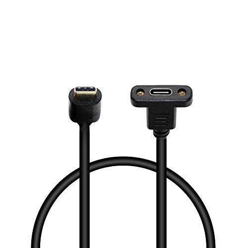 SinLoon USB 3.1 タイプC TYPE Cオス - メス延長データケーブル パネルマウントケーブル付けネジ穴付き..