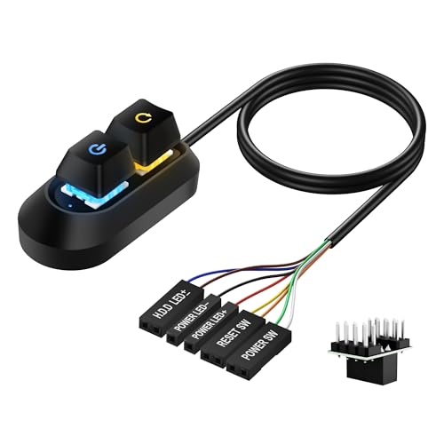 SinLoon デスクトップパソコン外部電源スイッチ PC電源拡張スイッチ 多機能デスクトップ電源スイッチ ..