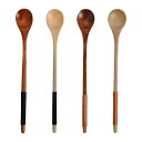 Doyeemei スプーン 天然木製 マドラー マドラースプーン 4本セット ロングスプーン 攪拌スプーン 調理用長いスプーン 調理スプーン 長