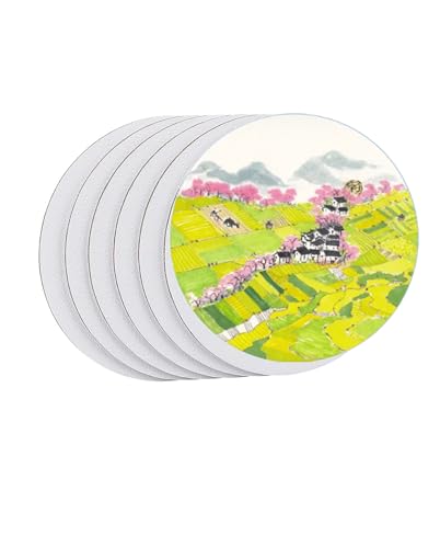 キャンバスボード円形 ミニキャンバス 円形6個 セット 油絵画材セット 画材 絵画 水彩画 油絵画板canva..