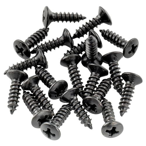 ブラック/-/-・Color:ブラック・パッケージ個数:1・Epiphone Les Paulスタイルのエレキギターピックガード、ジャックおよびトラスロッドカバーの取り付け用、ミリ規格 スレッド・長さ：10mm ;径: 2.5mm。楕円形の頭、丸皿ネジ、フィリップスドライブタイプ・金属製、古い取り付けネジの良い交換・購入する前に、古い取り付けネジのサイズを確認してください・パッケージ内容: 20個