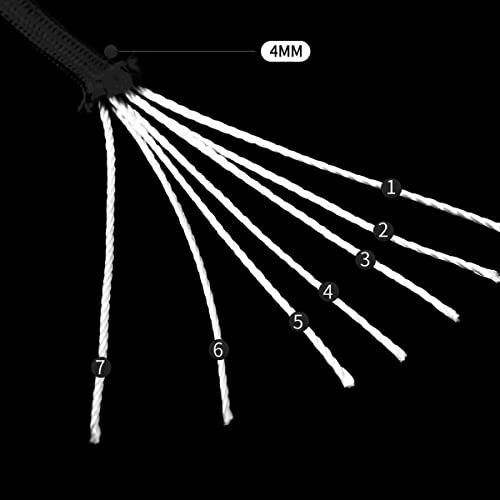 HERCULES パラコード ガイロープ キャンプロープ テントロープ アウトドア 用 耐荷重250kg 7芯 ブラック 30m