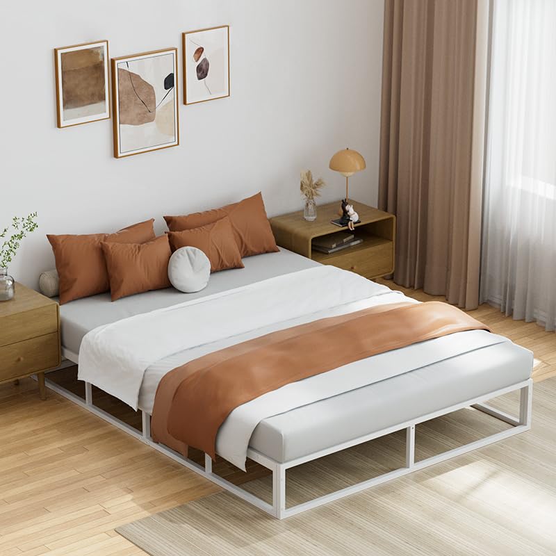 耐荷重300kgベッドフレーム 白 Holdm パイプベッド 静音 ダブルベッド 耐久 通気性 組立簡単 工具付き ..