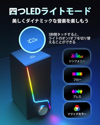 Nylavee PC �����ߥ󥰥��ԡ����� PC���ԡ����� ϻ�Ĥ�LED�⡼����� ��ĤΥХ������ݡ��� ��ĤΥ��ԡ�������˥å� 3.5mm��