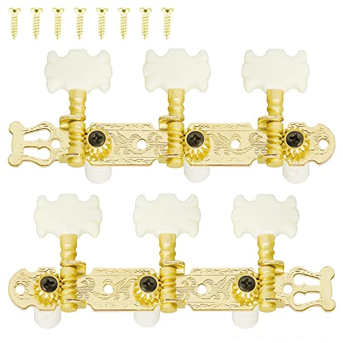 D/-/-・Color:D・パッケージ個数:1・材質：金属。 カラー：ゴールド。・セット内容：3pcs/1連 *右マシンヘッド、3pcs/1連 *左マシンヘッド、8 *ネジ。・デザイン：ターのチューニング用にデザインされて、ギターペグの交換に最適な楽器アクセサリーです。・おしゃれ：絶妙で美しい外観、繊細な模様、高級感に溢れて、ギターの装飾用に非常に適しています。・特徴：ギターペグにより、すばやくて正確にギターのチューニングを完成できます。デザイン：ターのチューニング用にデザインされて、ギターペグの交換に最適な楽器アクセサリーです。