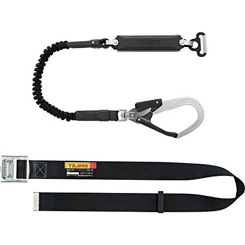 タジマ 新規格安全帯 胴ベルト型蛇腹ランヤード+胴ベルトMサイズ長さ125cmセット品 蛇腹式のランヤード..