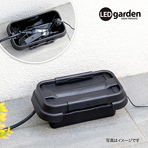 タカショー アウトドア電源ボックス コンセントボックスS 約幅27.5cm×奥行15cm×高さ10.5cm ブラック イルミネーション 屋外 防