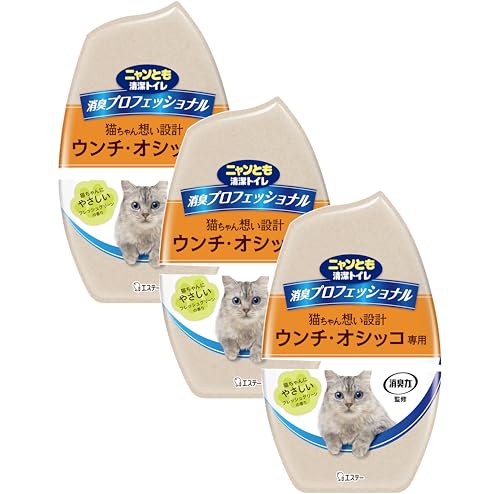 ニャンとも清潔トイレ 消臭プロフェッショナル 置き型消臭剤 フレッシュグリーンの香り まとめ買い 400ml×3個 消臭力監修 猫用 芳香剤 猫