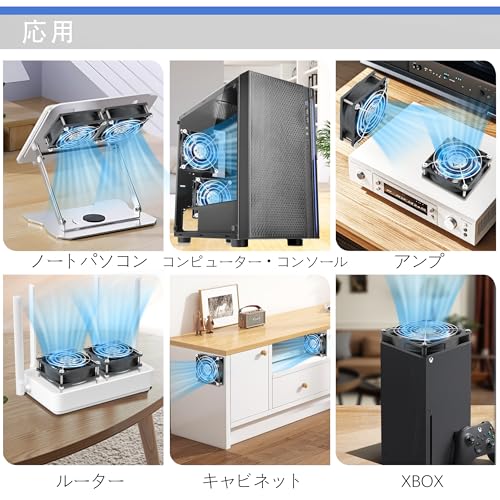 GDSTIME 2連 小型 USBファン 6010 60mm x 10mm 6cm 5V DC USB 冷却ファン換気扇 薄型 ケースファン 卓 - Image 3