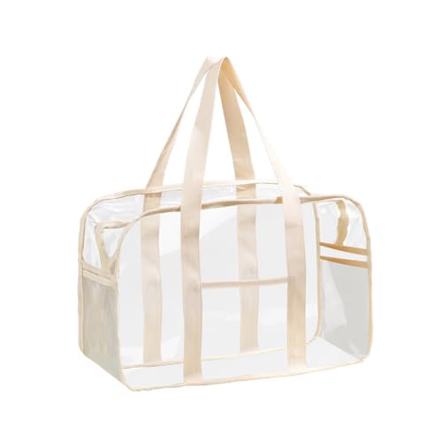 siawadeky プールバッグ ビニールバッグ 透明 ジッパー付き 大容量 防水 手提げ クリア ショルダー pvc 化粧品 コスメ 通勤 旅