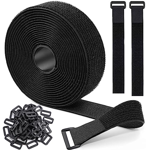 マジック結束バンド 6m 幅3cm+バックル 30個付き、結束テープ 荷締めベルト 固定ベルト 結束マジック 面ファスナー テープ 強力 耐熱