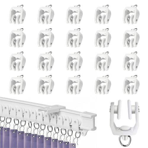 yowodana カーテンランナー20個カーテンレールランナー カーテントラックローラー カーテンレールプー..