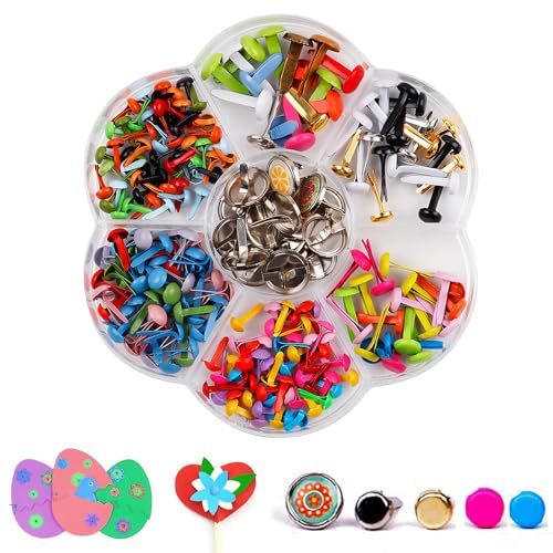 ADOFUN ミニ割りピン約240個セット割りピン 書類整理/装飾/固定用 アルバム スクラップブック 混色 簡単に曲げて使える 混色 収納ボッ