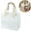 YJRUNFU プールバッグ 透明ビニールバッグ ひなぎく 温泉バッグ20*10*18cm 可愛い トートバッグ 手提げリボン付きビニールバッグ