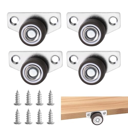PAVIKE ミニキャスター 小型 4個セット ネジ付き ゴム製 側面で取り付けるキャスター 方向固定 家具移動キャスター 静かなキャスター 収