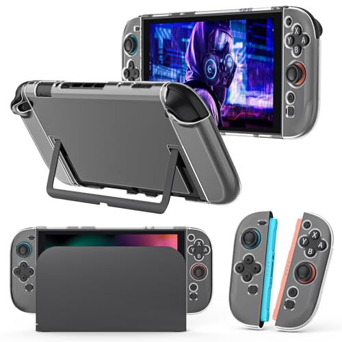 MoKo Switch 2 カバー ドック対応 スイッチ2 クリアケース 分体式設計 Joy-conカバー PC+TPU製 耐衝撃 滑り止め 取