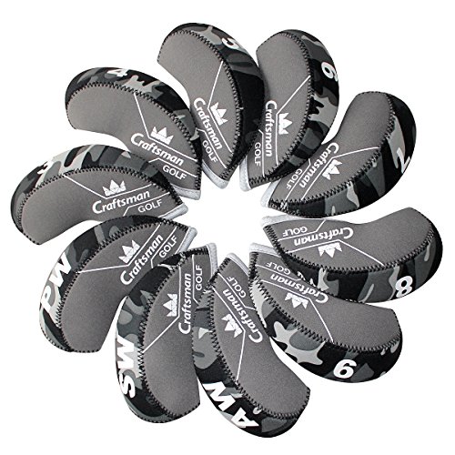 CRAFTSMAN(クラフトマン)ゴルフアイアンカバー ウェッジカバー ヘッドカバー 迷彩 迷彩10PCS入り