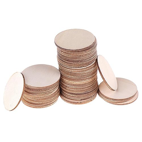 LIANHATA 丸型 木片 木材 50個セット 外径50mm 厚み3mm DIY 手芸用 クラフト 素材 ...