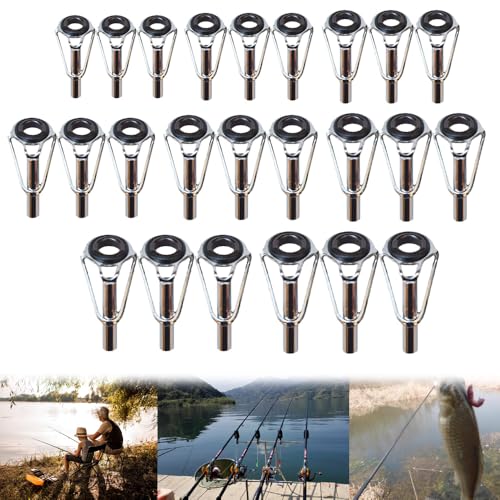 MOCOXYKLXY トップガイド ロッドガイド 竿先ガイド 修理用 トップガイド 穂先交換 修理パーツ 釣り竿先端補修用キット 8種類のサイズ