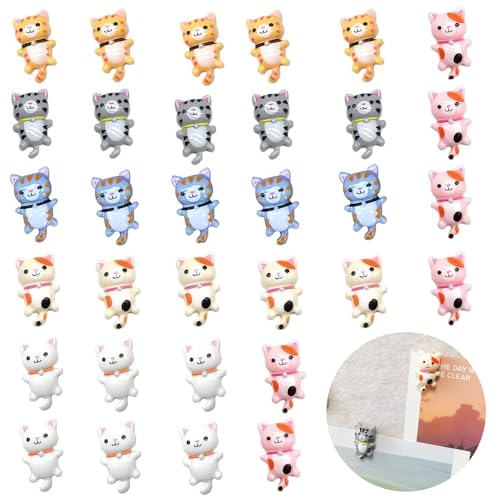 PAVIKE かわいい猫押しピン（30個入り）画鋲 可愛い プッシュピン 装飾的な動物の画鋲 コルクボード 画..