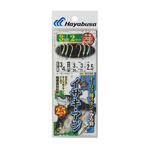 樂天商城 - ハヤブサHayabusa 海戦イサキ・アジ オーロラ緑スキン&から鈎2.5m 3本鈎 SE368 3/4-3-3