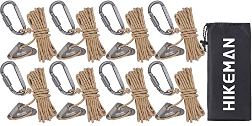 テントロープ パラコード カラビナ付き 調節可能 タープロープ ガイライン 張り綱 反射材入り 太さ 4mm..