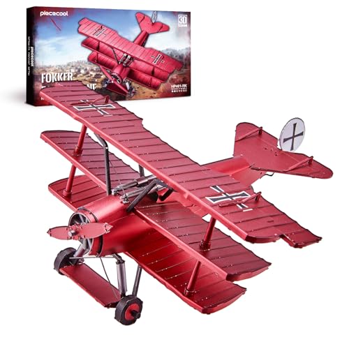 Piececool ピースクール 立体パズル 金属製 レッドバロンのフォッカー Dr.I 三葉機 3dパズル 組み立て..