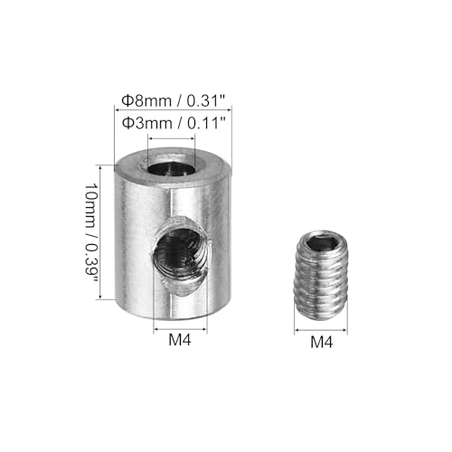 PATIKIL 3 mmホール ワイヤーロープクリップセット 4個 304ステンレス鋼 単穴 ロックケーブルクランプクリップ M4六角ネジスパナ nicobest-10023222 nicobeststore サンプル画像2